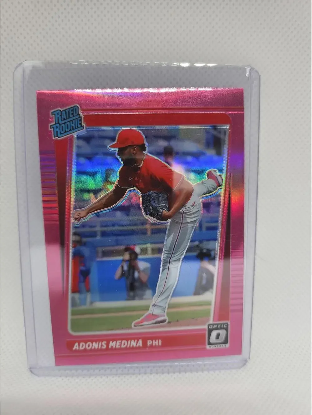 Adonis Medina (RC) Pink PRIZM - 2021 Panini OPTIC - #83 - Phillies - RAW Mint